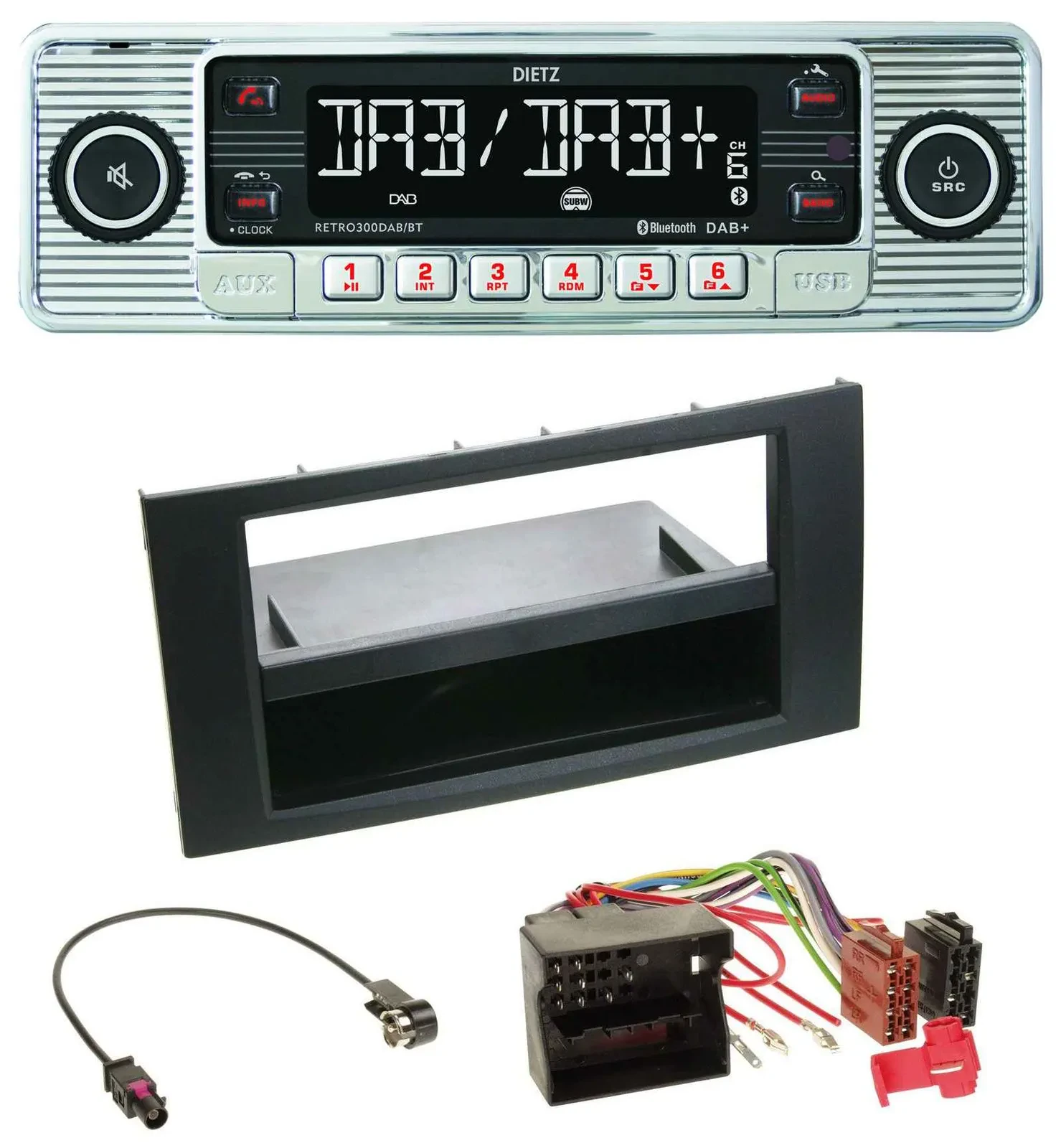 Dietz Bluetooth MP3 DAB USB Autoradio für Ford Fusion Transit Kuga 05-12 schwarz