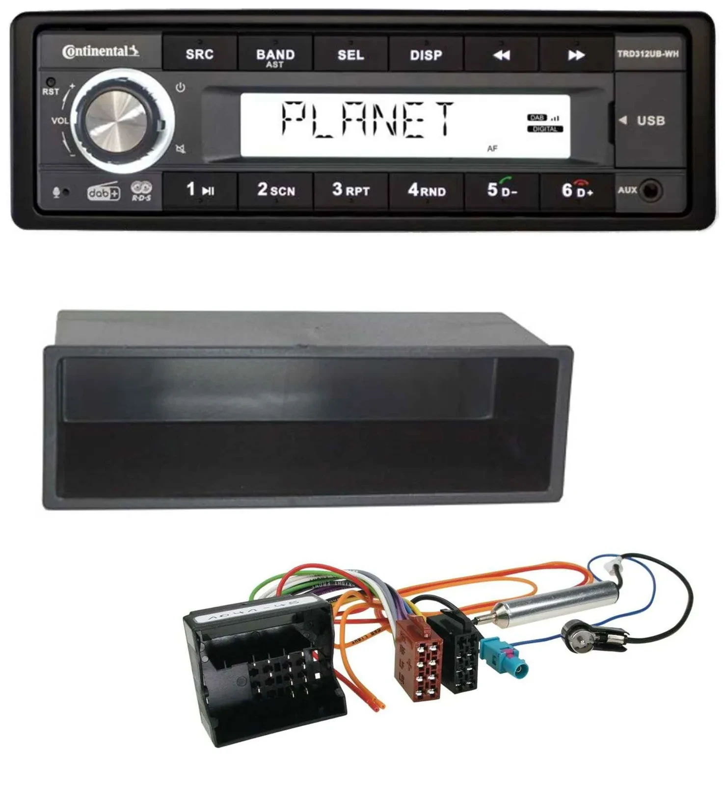 Continental USB 1DIN AUX DAB MP3 Autoradio für Peugeot 207 307 Expert Partner