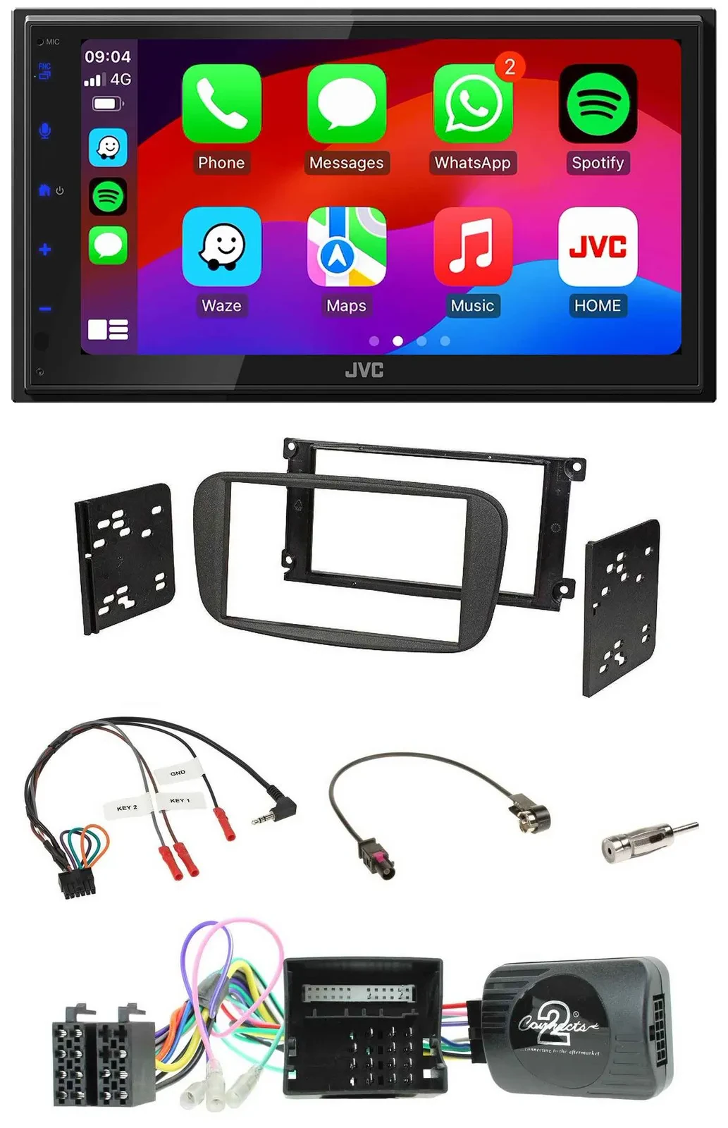 JVC Bluetooth USB Lenkrad 2DIN DAB Autoradio für Ford S-Max Mondeo Can-Bus 07-14