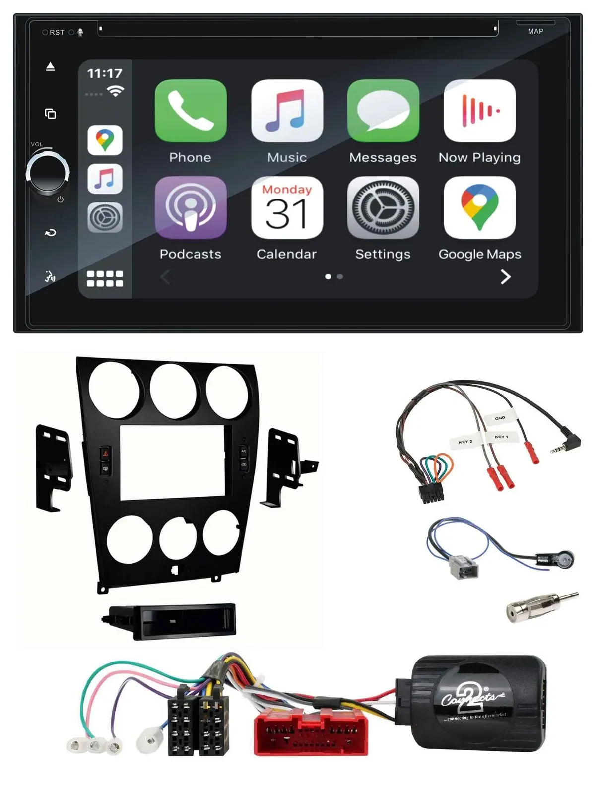 Blaupunkt 2DIN Bluetooth DAB USB DVD Lenkrad Autoradio für Mazda 6 2006-2008