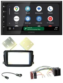 Kenwood DAB Bluetooth USB MP3 2DIN Autoradio für Smart ForTwo 2010-2015 ISO