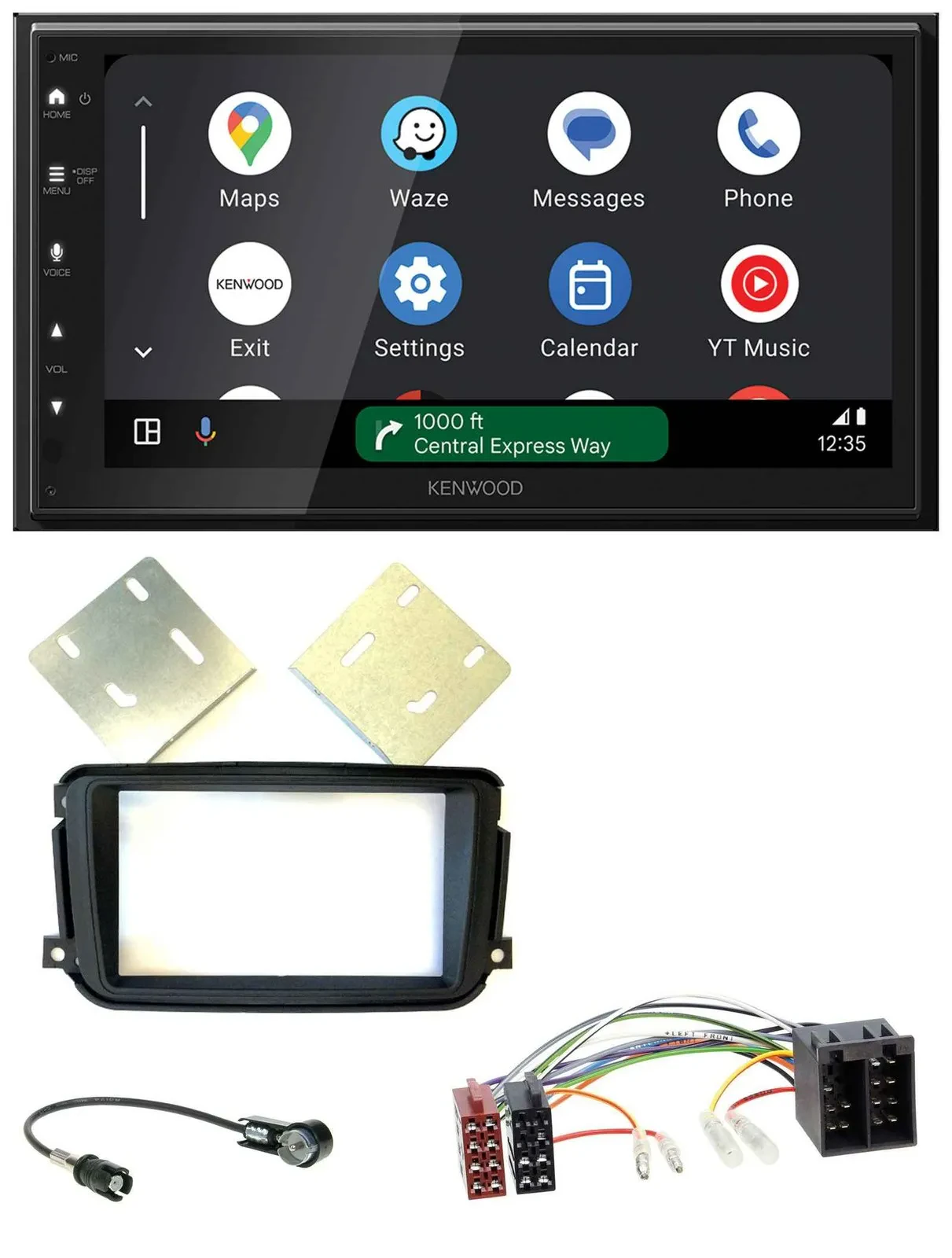 Kenwood DAB Bluetooth USB MP3 2DIN Autoradio für Smart ForTwo 2010-2015 ISO