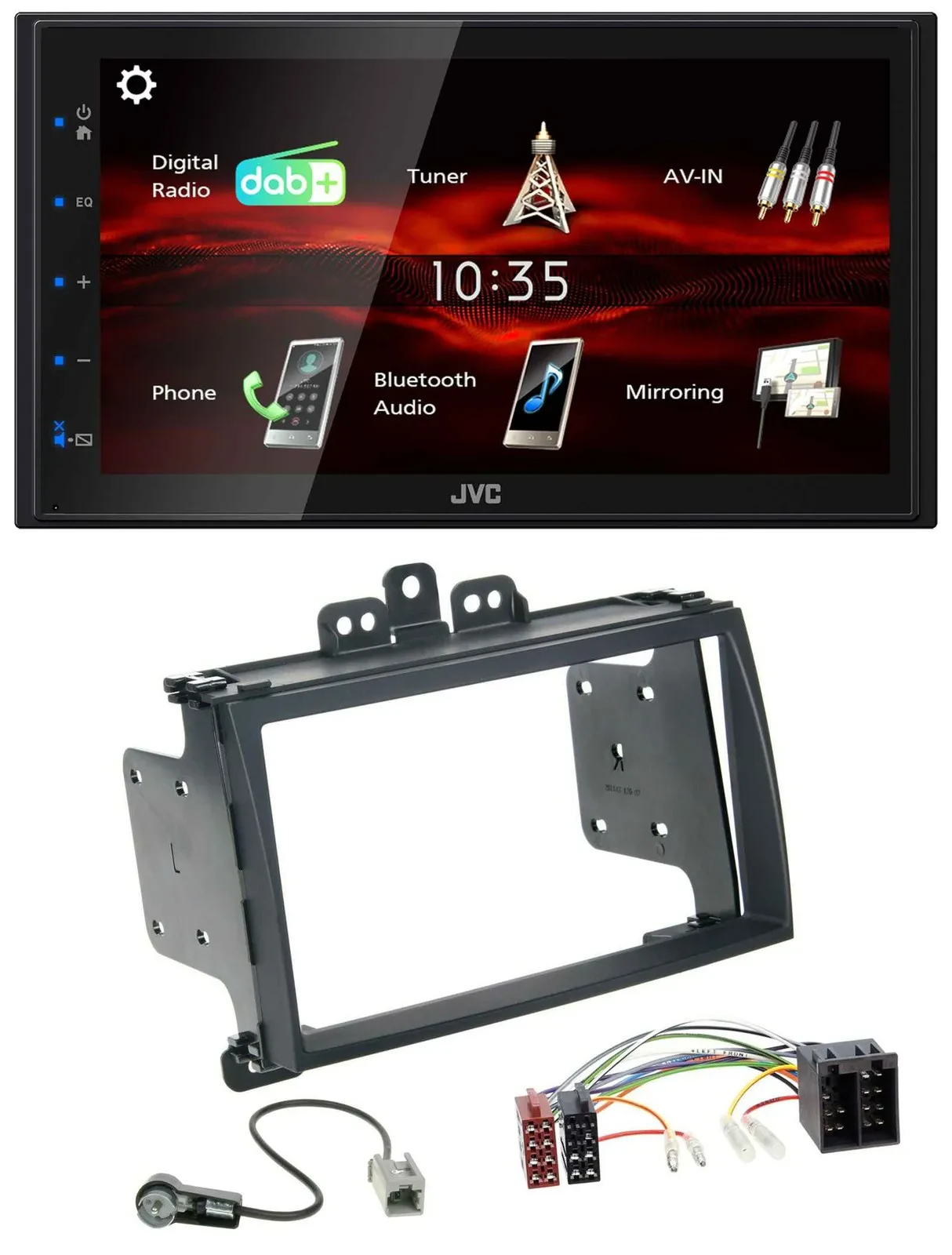 JVC USB Bluetooth MP3 DAB 2DIN Autoradio für Hyundai i20 09-12 schwarz