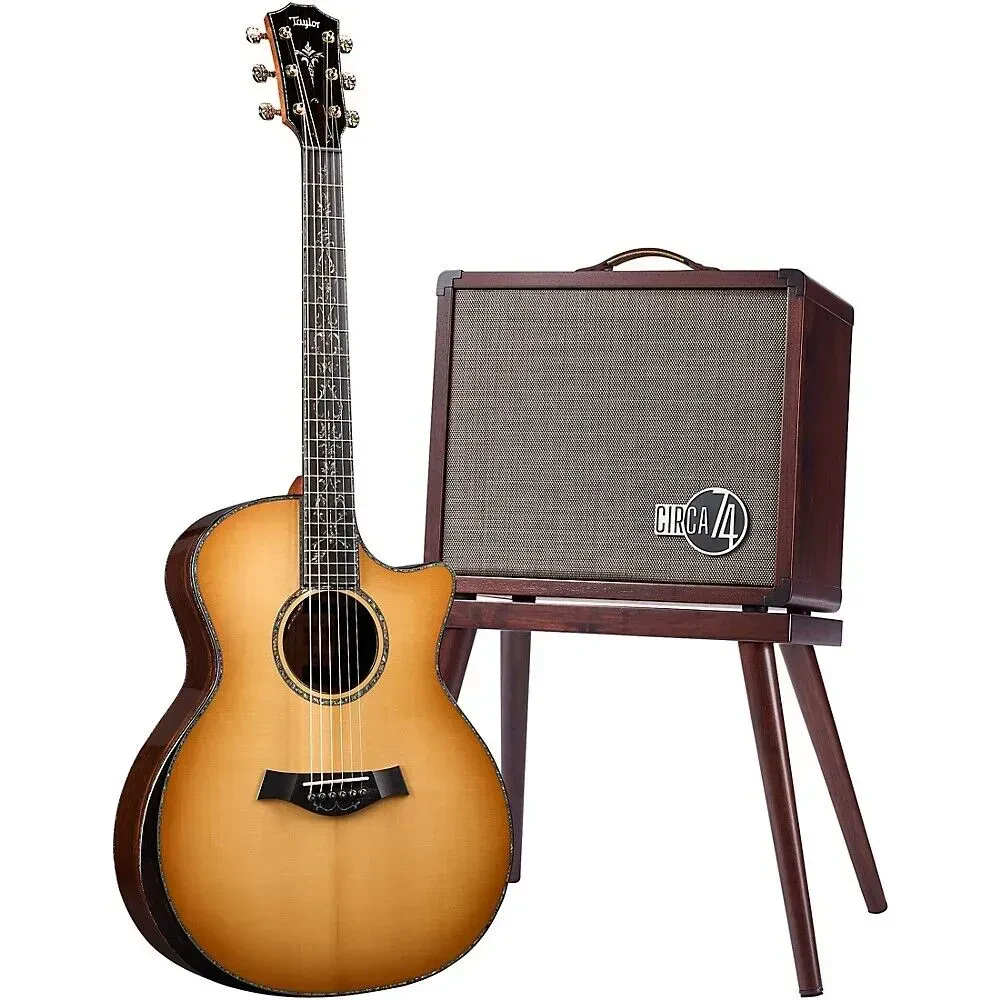 Электроакустическая гитара Taylor PS14c 50th Ann LE Grand Auditorium, бразильский палисандр, Honey Sunburst, с вырезом, с комбоусилителем 150W и кейсом (набор)