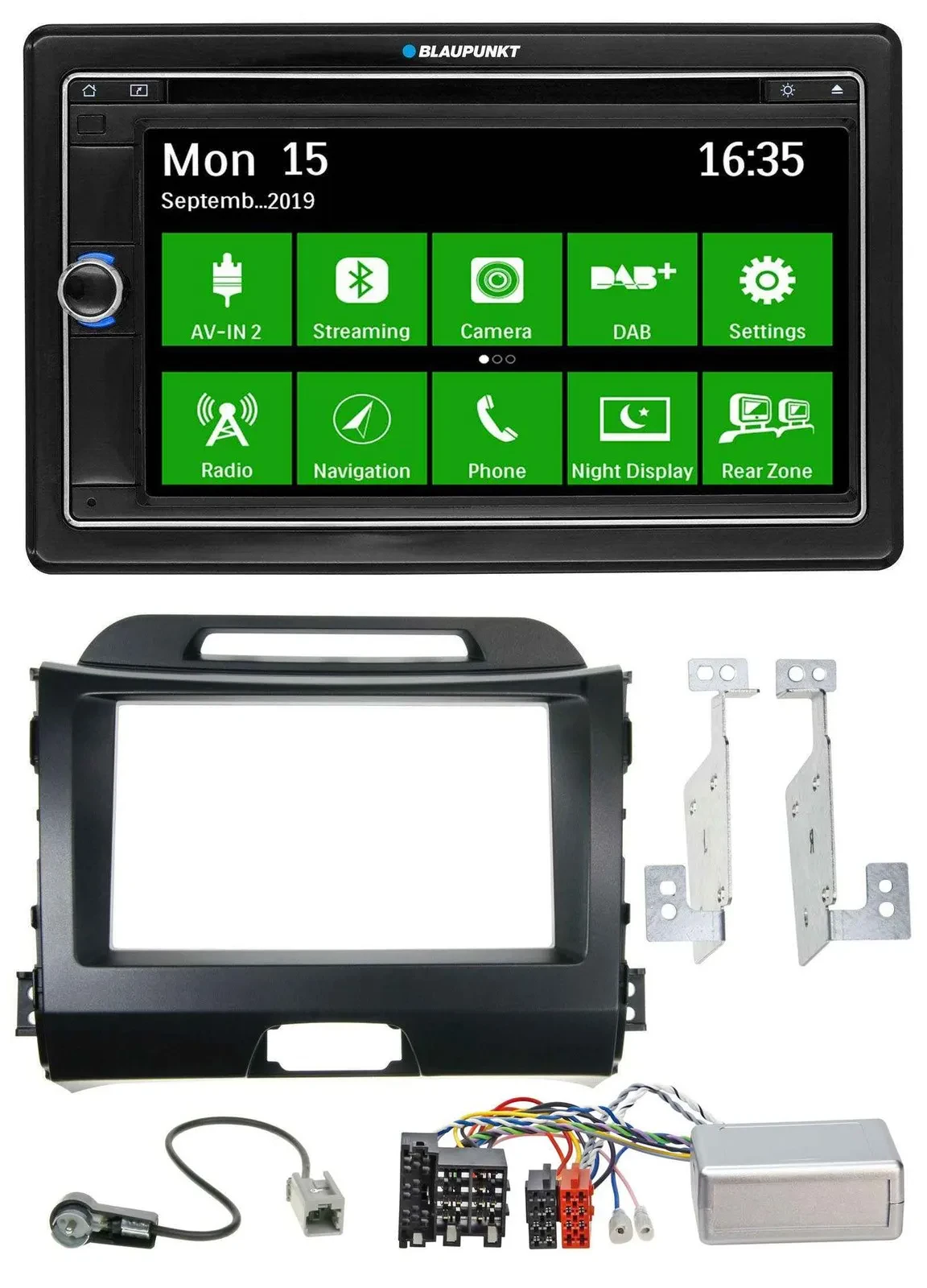 Blaupunkt Bluetooth 2DIN Lenkrad DAB USB TMC Navigation für Kia Sportage III 10-