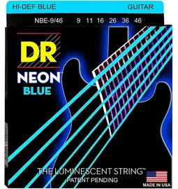 Струны для электрогитары DR Strings NBE-9/46 Neon Blue 9-46