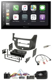 Pioneer Lenkrad Bluetooth DAB 2DIN USB Autoradio für Honda Jazz ab 14 dunkelgrau