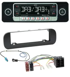 Dietz USB DAB MP3 Bluetooth Autoradio für Fiat Panda (ab 2012) - schwarz
