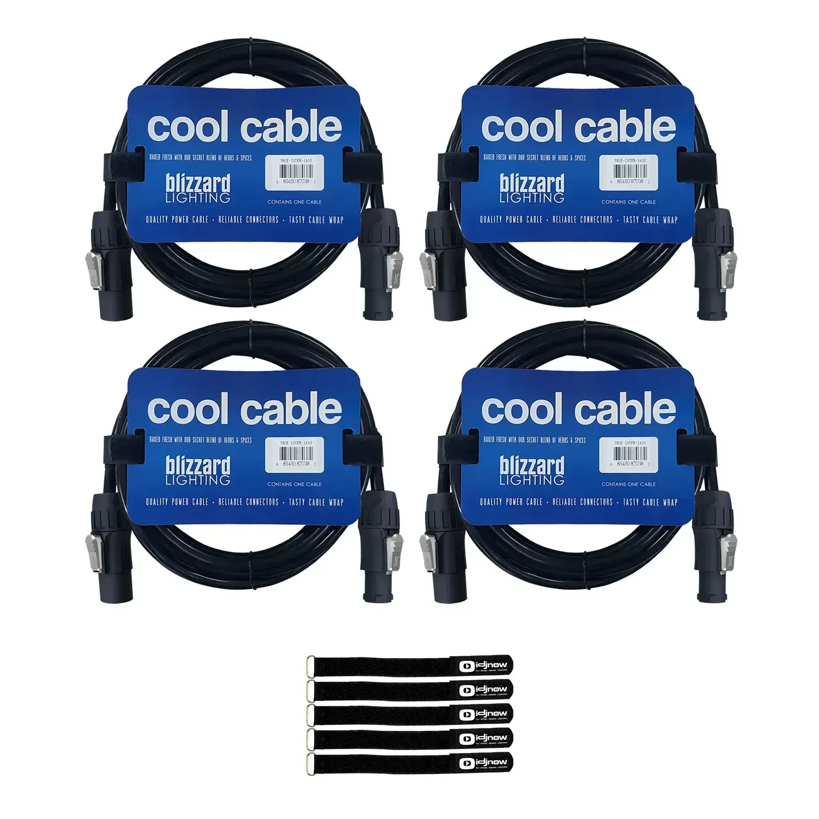 Сетевой кабель Blizzard PCT-INTER-1406 PowerCON TRUE1 Black 1.8 м (4 штуки)