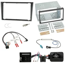 Radioset Lenkradadapter Doppel DIN Autoradio für Opel Tigra Corsa C Meriva grau
