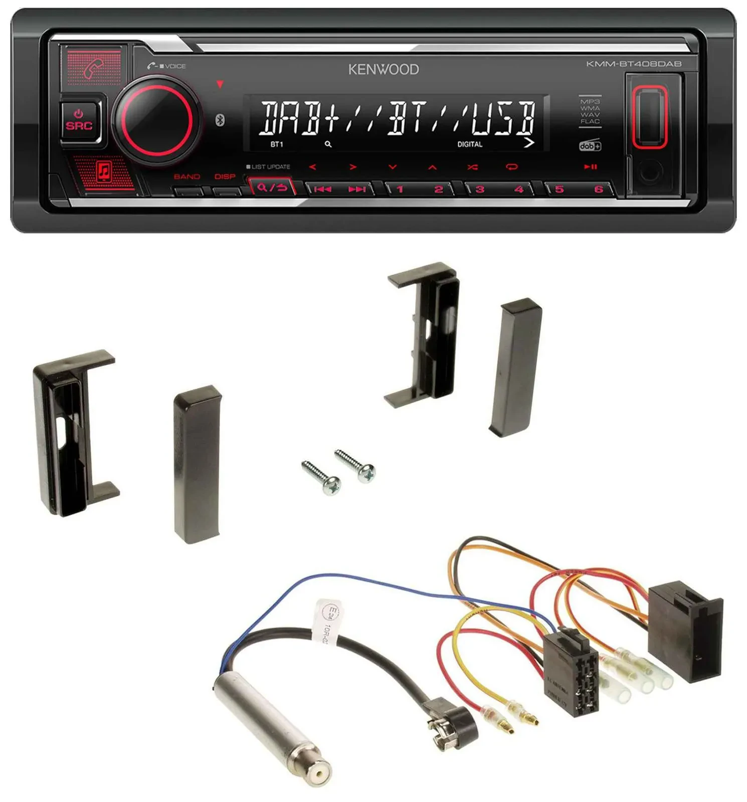 Автомагнитола для Audi TT (1998–2006) Kenwood MP3, Bluetooth, USB, DAB, ISO