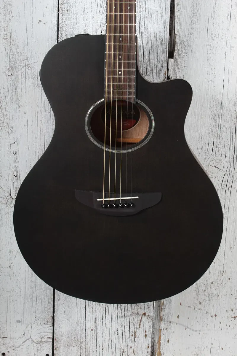 Yamaha APX600M Thinline Cutaway Acoustic Electric Guitar Smokey Black Finish