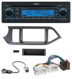 VDO AUX MP3 1DIN CD USB Autoradio für Kia Picanto ab 2011 ohne Start-Stop