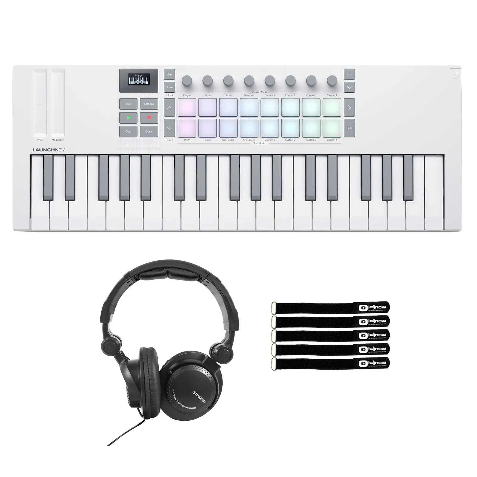 Novation Launchkey Mini 37 MK4 White 37-Note Controller Keyboard w Headphones
