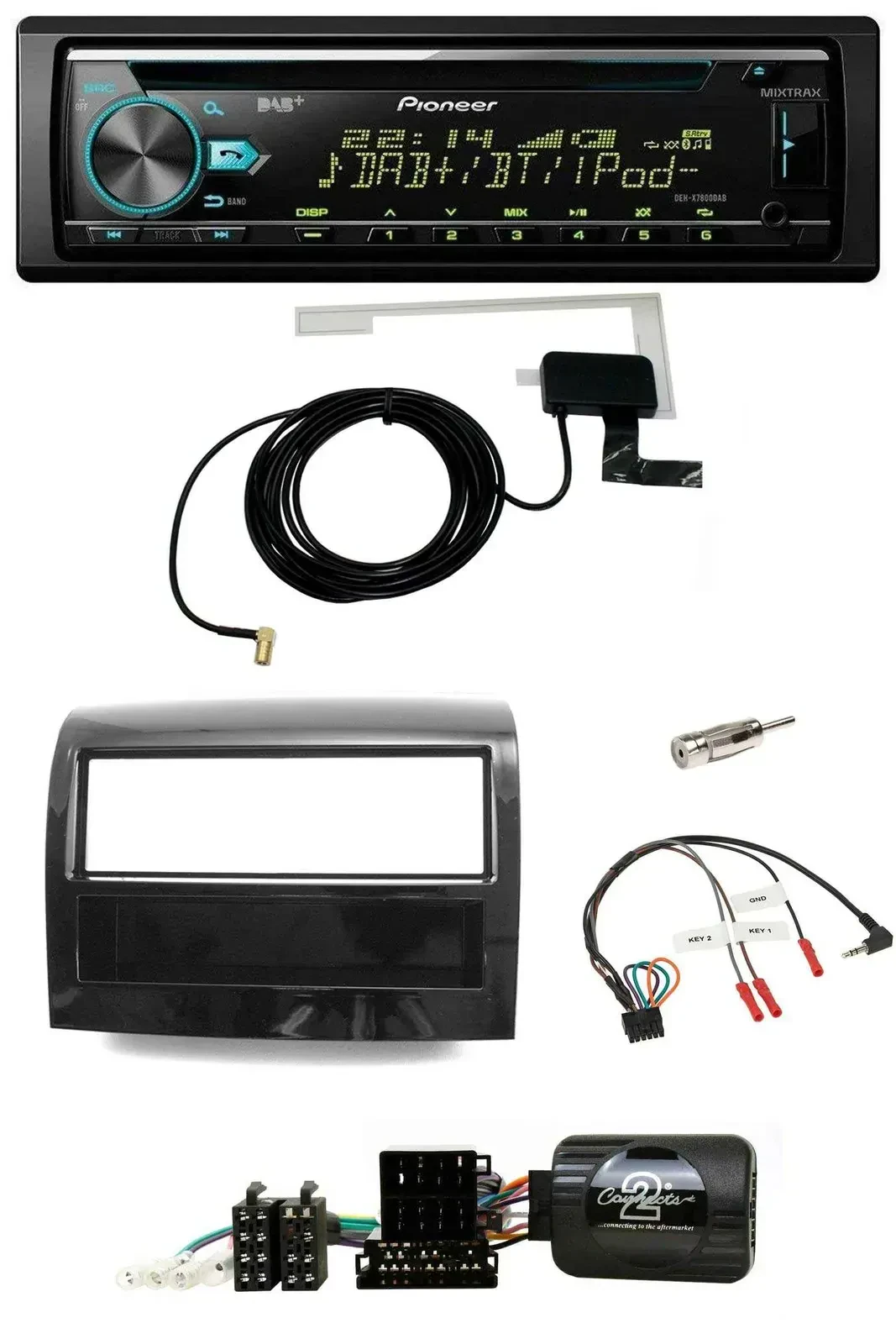 Автомагнитола для Fiat Ducato 2012–2015 Pioneer CD/USB/DAB, MP3, поддержка кнопок на руле, черный глянец (Piano Black)