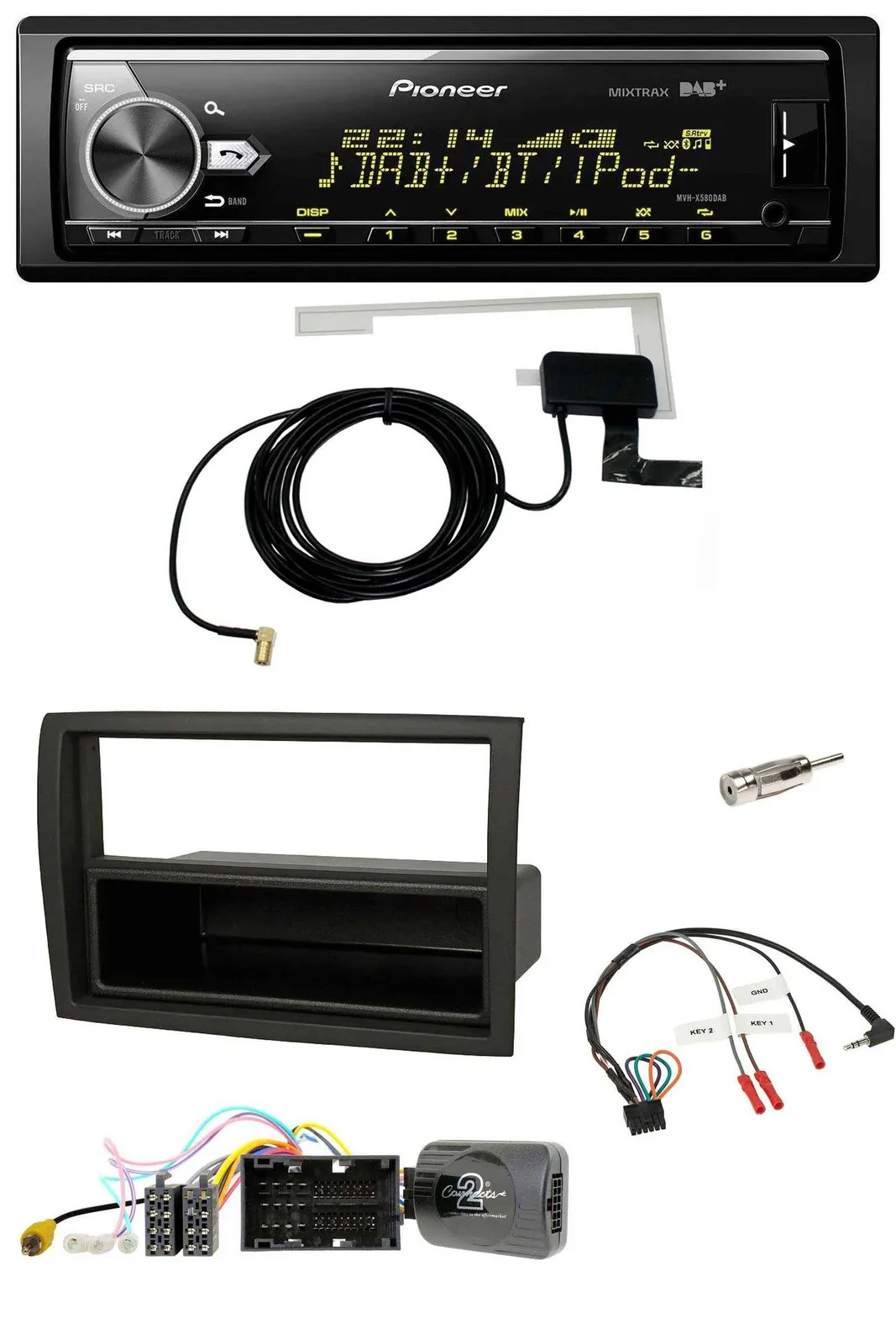 Автомагнитола Pioneer для Citroen Jumper 2014–2021, Bluetooth, DAB, USB, черная, поддержка управления на руле