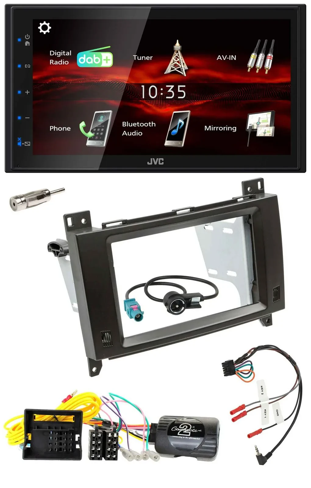 JVC USB Bluetooth Lenkrad DAB 2DIN Autoradio für Mercedes Vito W447 Audio 10 15