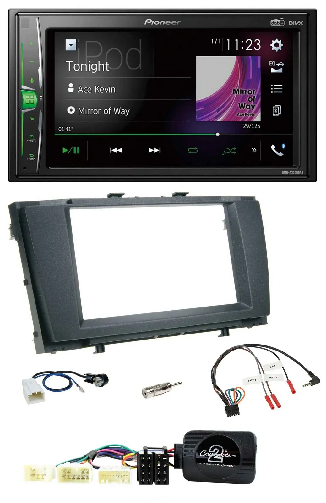 Pioneer 2DIN Lenkrad DAB USB Bluetooth Autoradio für Toyota Avensis 2009-2011
