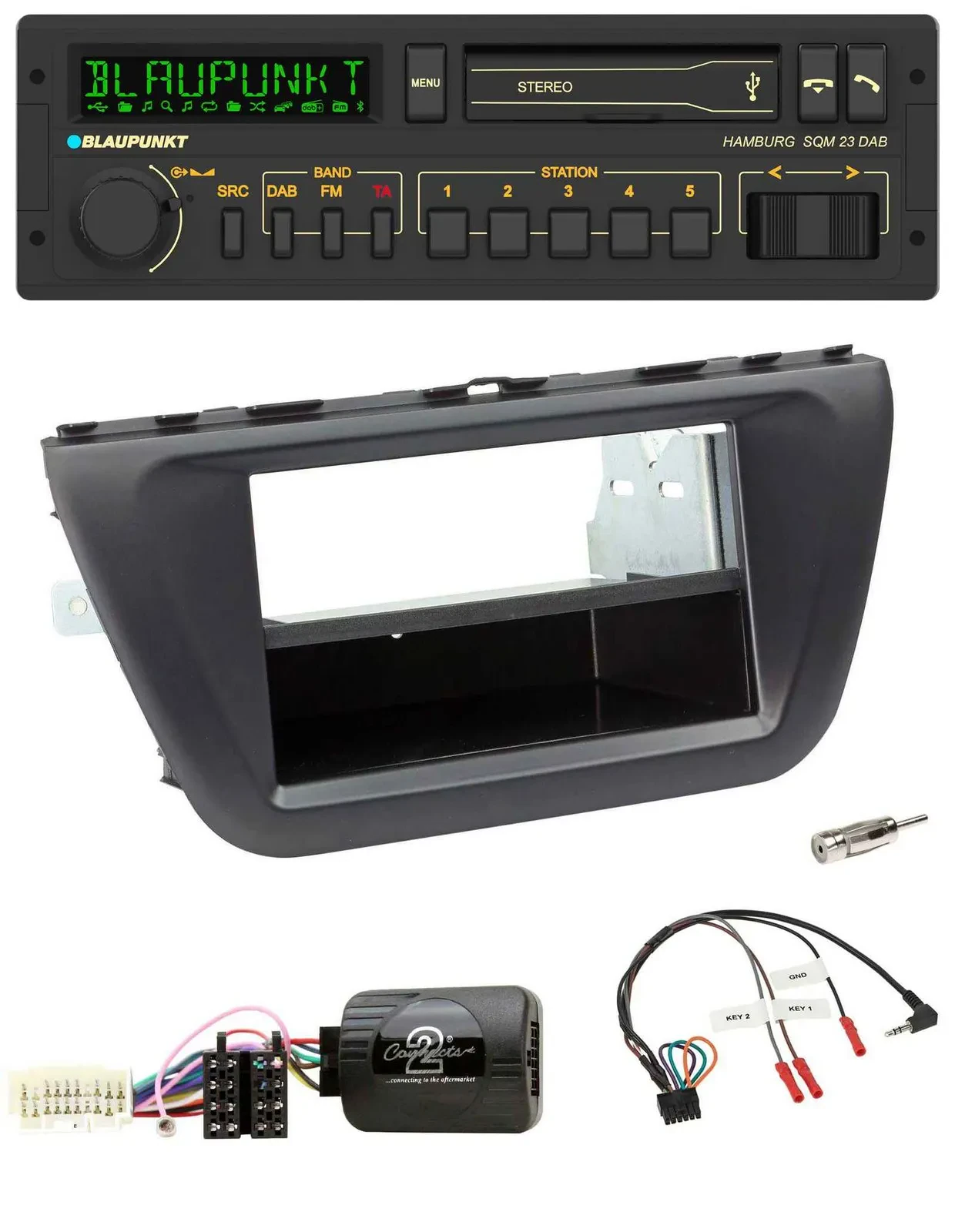Blaupunkt USB DAB Bluetooth Lenkrad Autoradio für Suzuki SX4 (ab 2013)