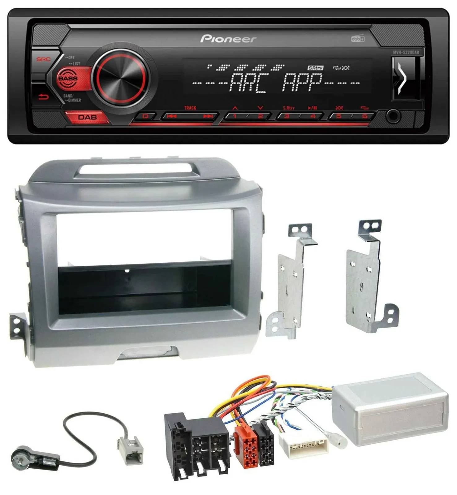 Pioneer DAB 1DIN MP3 Lenkrad USB Autoradio für Kia Sportage 3 10-15 Navi silber