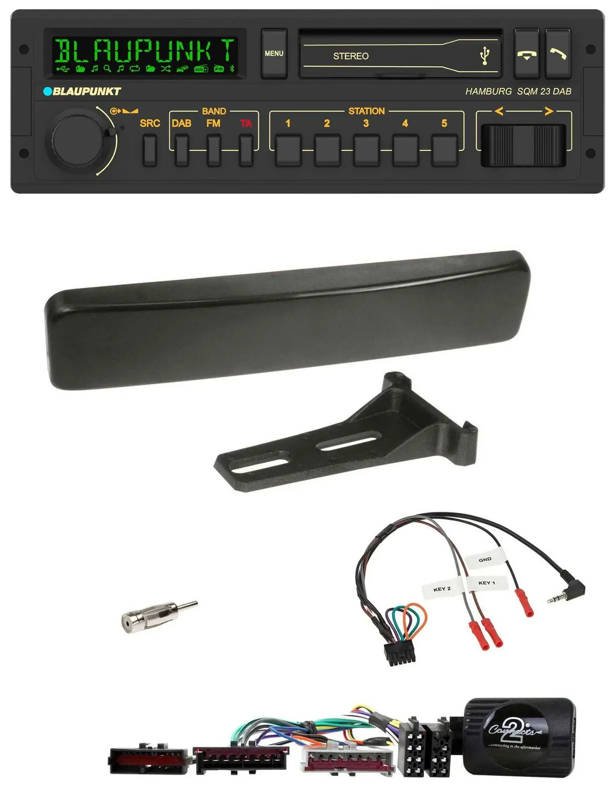 Blaupunkt USB DAB Bluetooth Lenkrad Autoradio für Ford Focus Mondeo schwarz