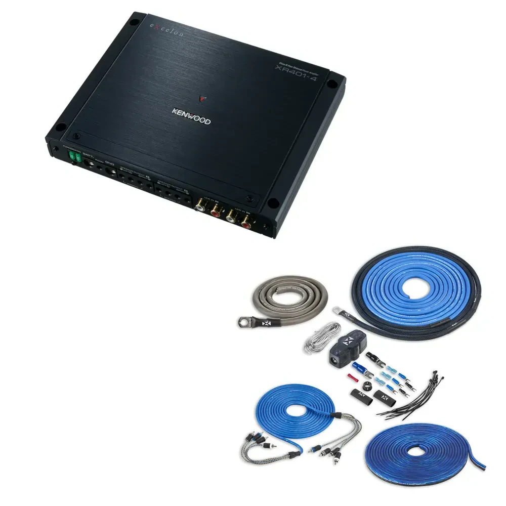 Усилитель мощности для автомобиля Kenwood XR401-4 4-канальный Class-D 400W RMS (набор)