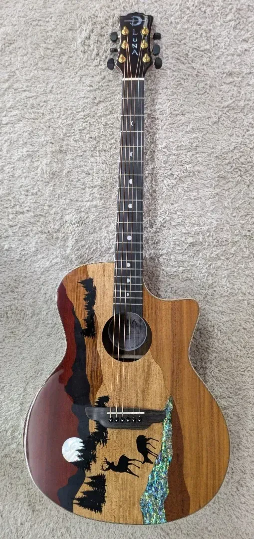 Luna Guitars Vista Deer Koa Body Acoustic Electric Guitar - Prototype