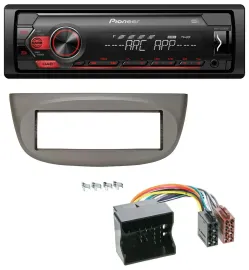 Pioneer DAB 1DIN MP3 AUX USB Autoradio für Renault Twingo 07-14 beige-grau