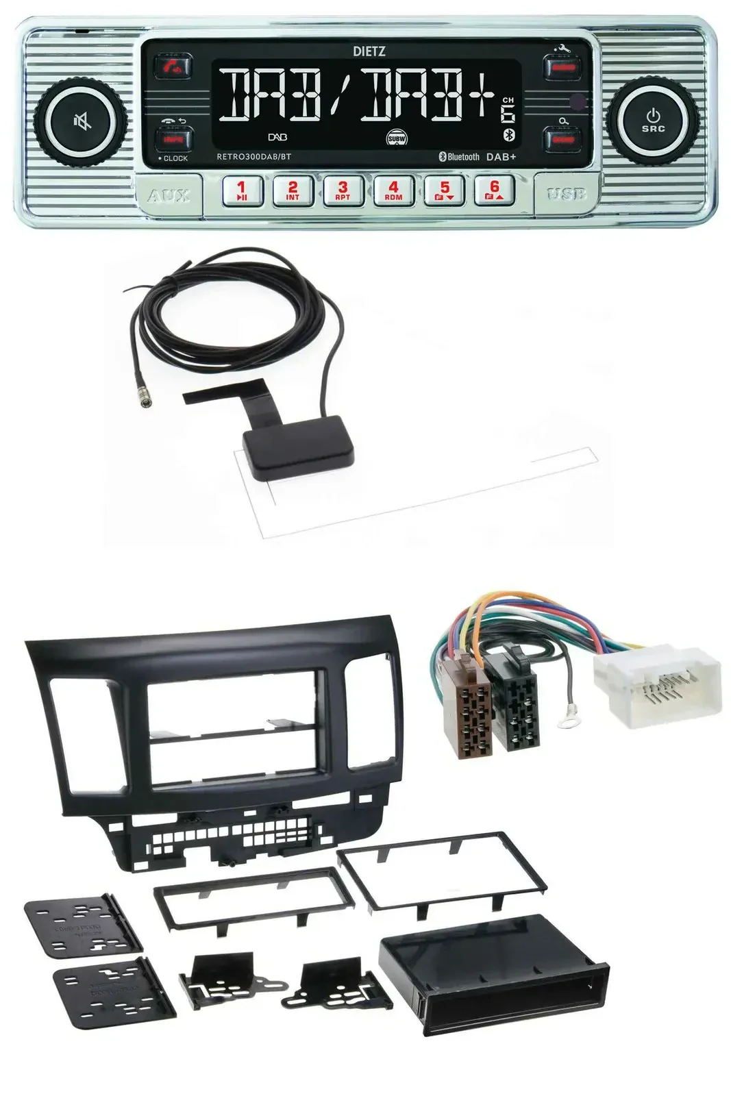Dietz Bluetooth USB MP3 DAB Autoradio für Mitsubishi Evo Lancer (ab 2008)