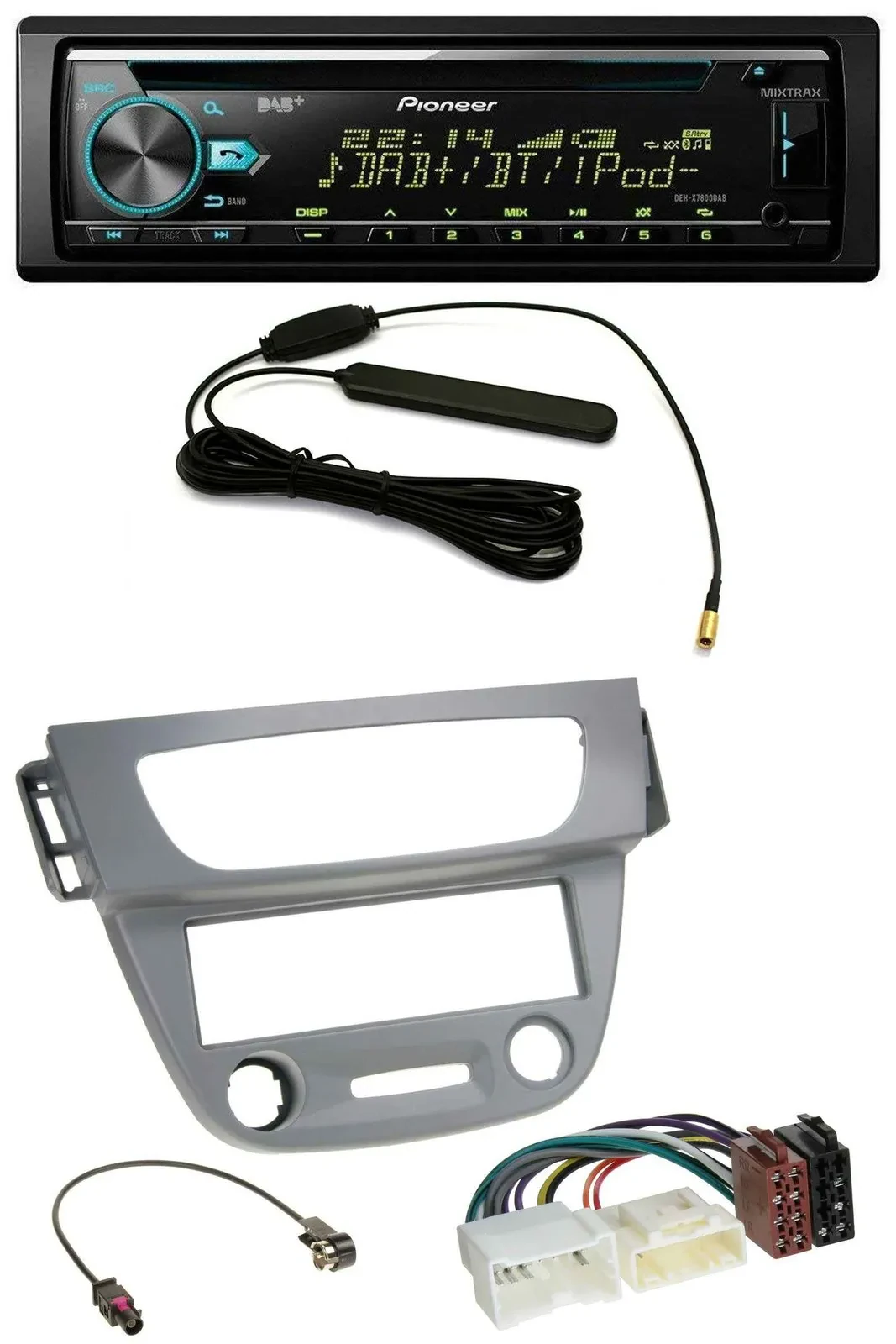 Автомагнитола для Renault Megane 3 Pioneer CD/MP3/AUX/DAB/USB, серый