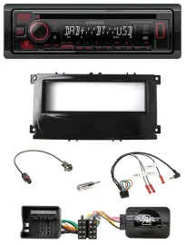 Kenwood Lenkrad CD USB Bluetooth DAB Autoradio für Ford Mondeo 2007-2014 S-Max p