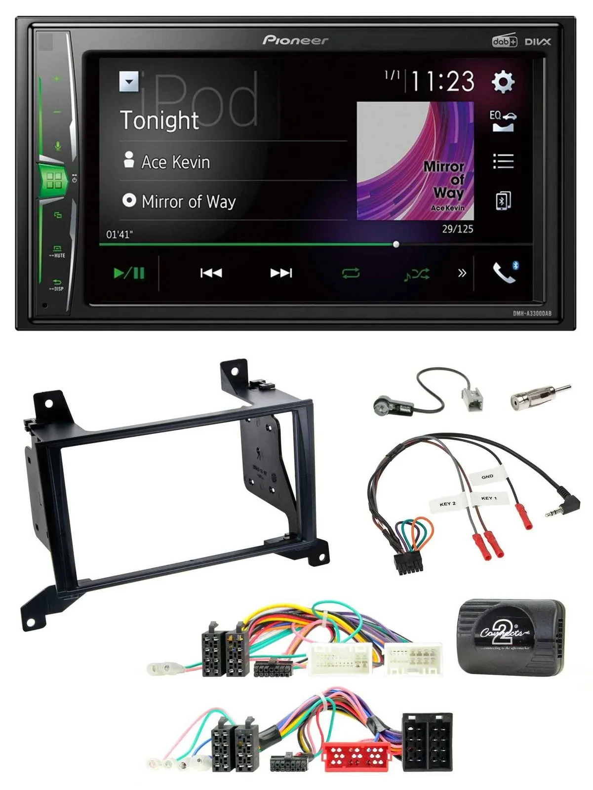 Pioneer 2DIN Lenkrad DAB USB Bluetooth Autoradio für Hyundai Santa Fe CM 2009-20