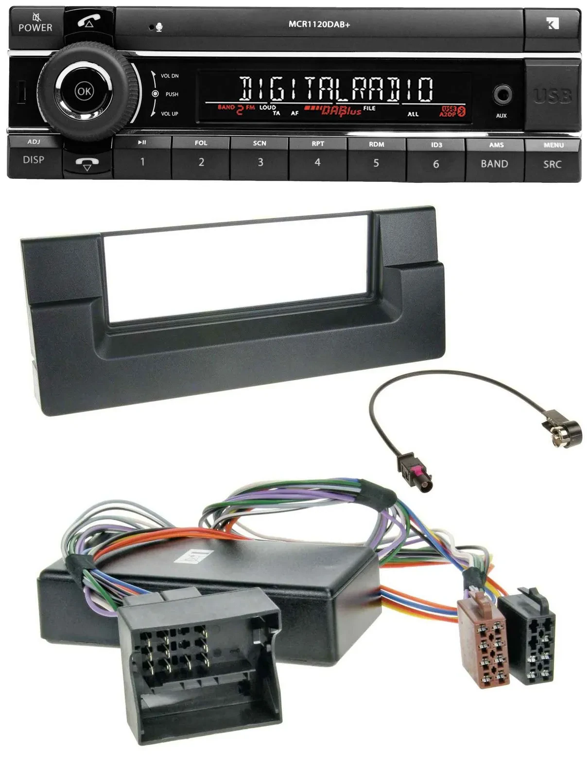 Kienzle Bluetooth MP3 USB DAB Autoradio für BMW X5 E53 5er E39 Aktivsystem Quadl
