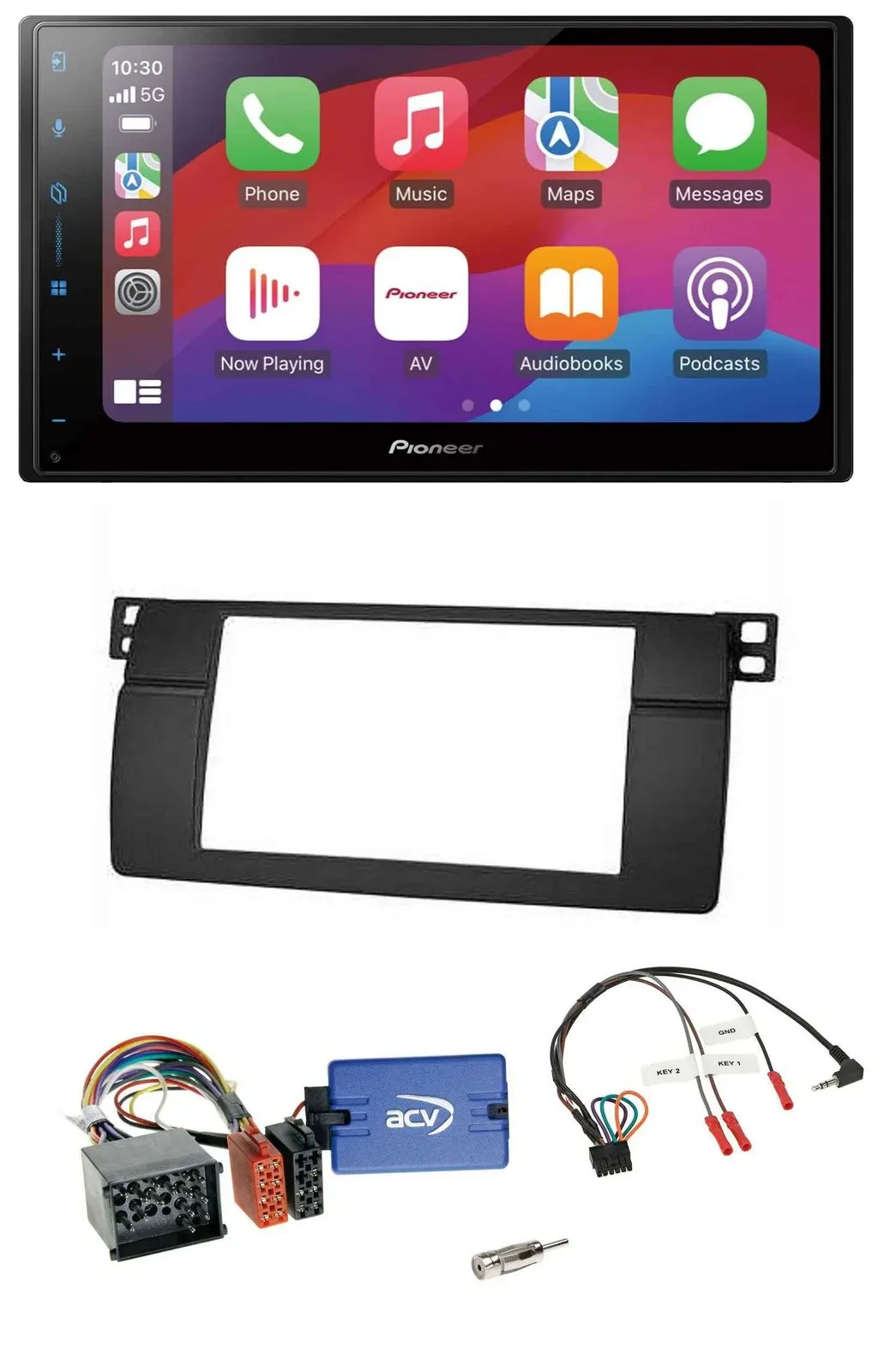 Pioneer DAB USB Lenkrad Bluetooth 2DIN Autoradio für BMW 3er E46 00-06 Profi