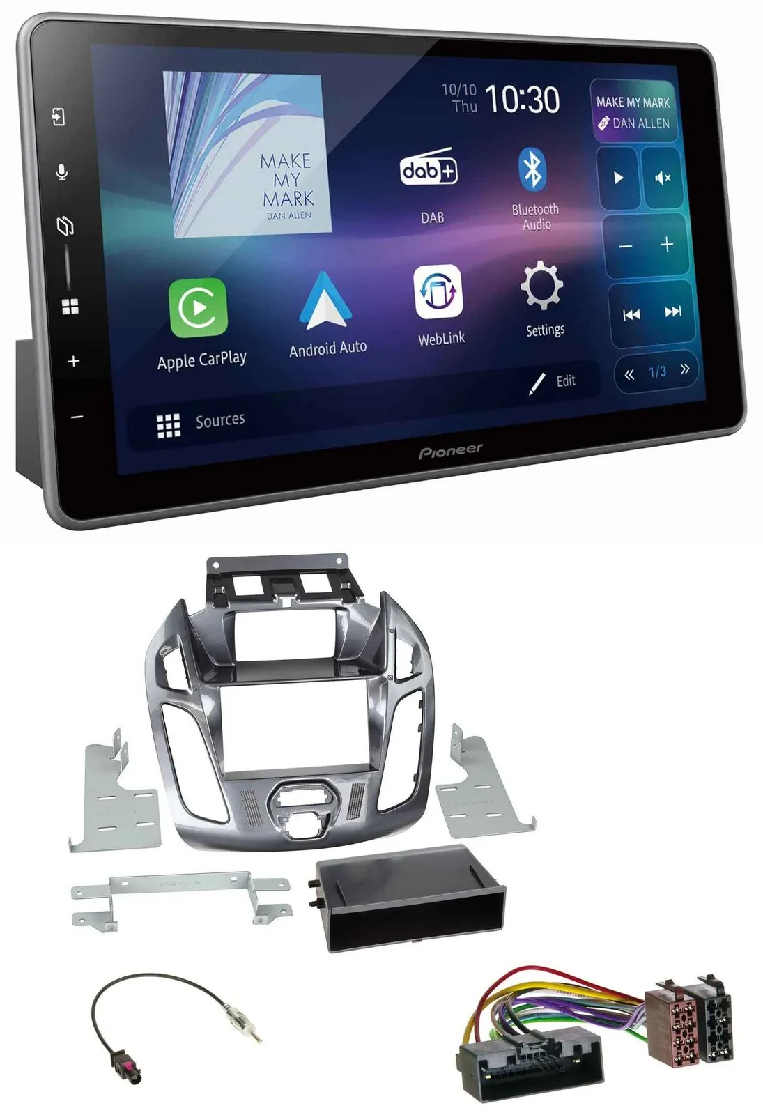 Pioneer Bluetooth USB DAB MP3 Autoradio für Ford Transit Connect 2012-2018 Displ