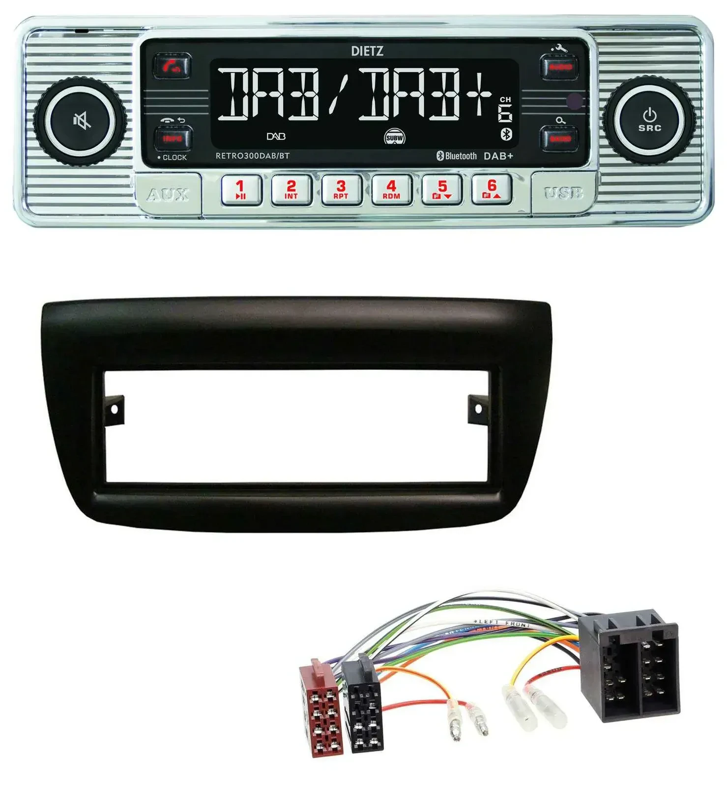 Автомагнитола Dietz Bluetooth MP3 DAB USB для Fiat Doblo 2012–2015, Opel Combo 2010–2015