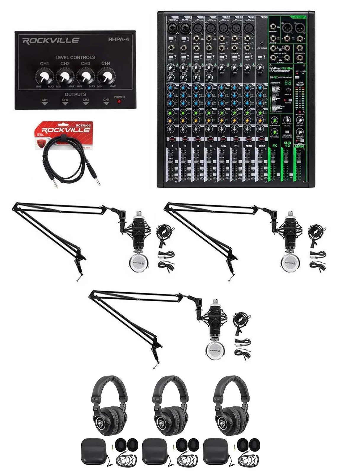 Комплект для подкастов Mackie ProFX12v3+(3) RCM03 BROAD 3-2