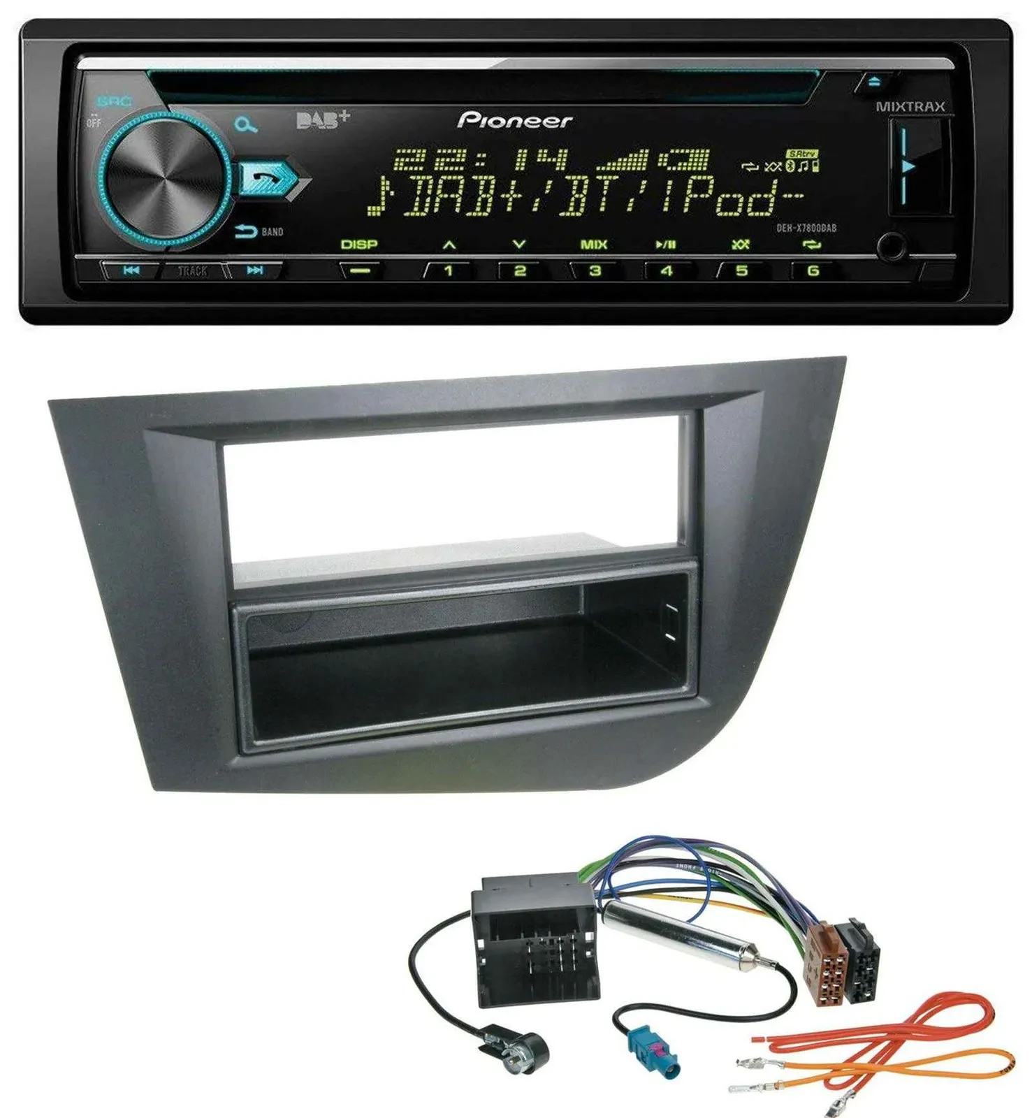 Автомагнитола для Seat Leon (с 2005) Pioneer DAB, CD, MP3, USB, Bluetooth, черный