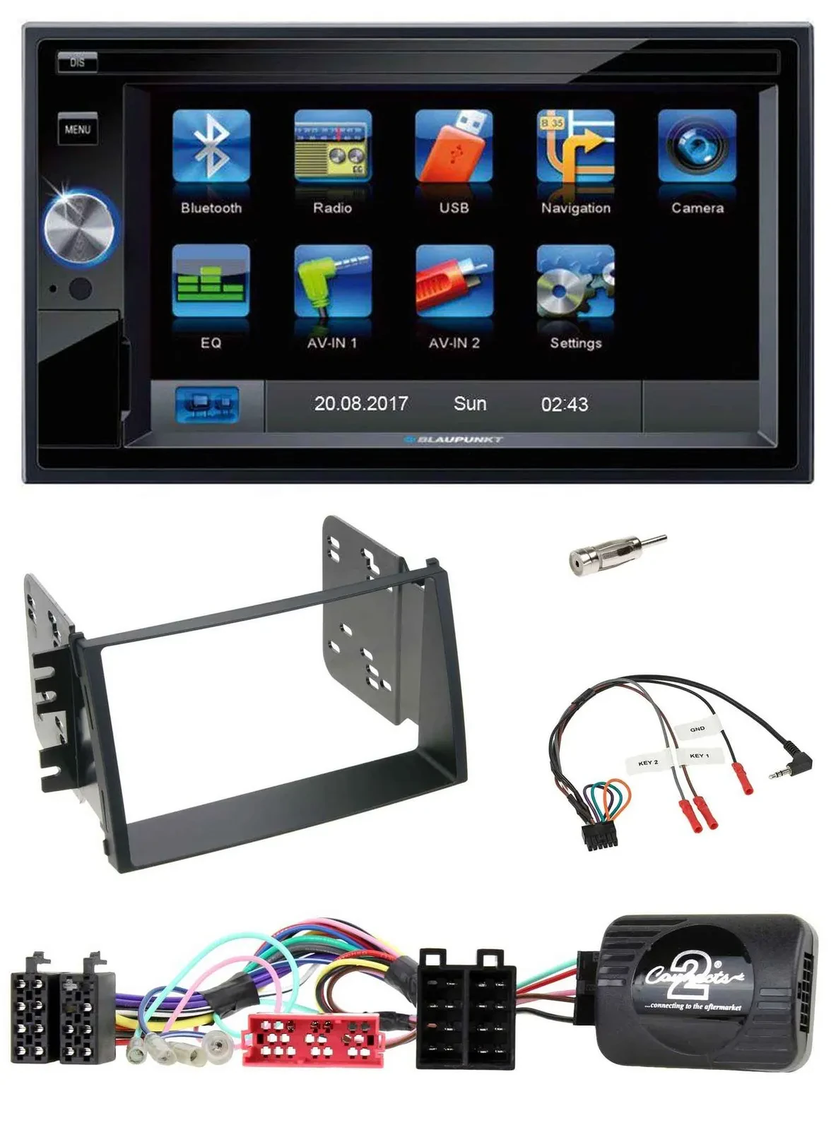 Blaupunkt Lenkrad USB Bluetooth TMC 2DIN Navigation für Kia Soul 2009-2011