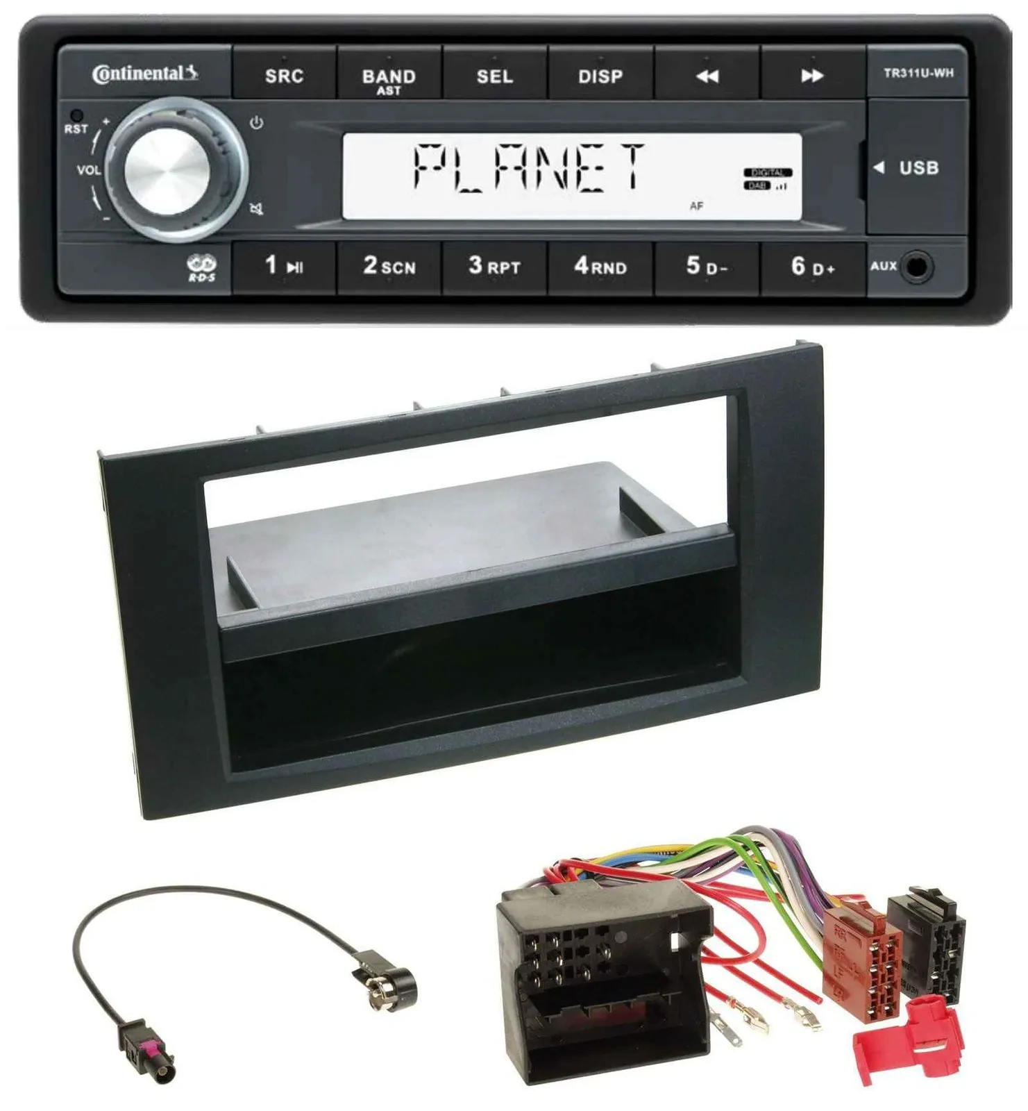 Continental USB MP3 AUX 1DIN Autoradio für Ford Focus C-Max S-Max Galaxy 03-07 s