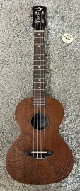 Luna UKE TTN MAH EL Acoustic Electric Tenor Tattoo Mahogany Ukulele with Gig Bag
