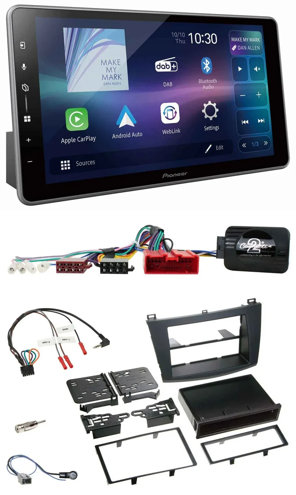 Автомагнитола для Mazda 3 2009–2013 Pioneer Bluetooth, USB, DAB, CAN-Bus, поддержка кнопок на руле