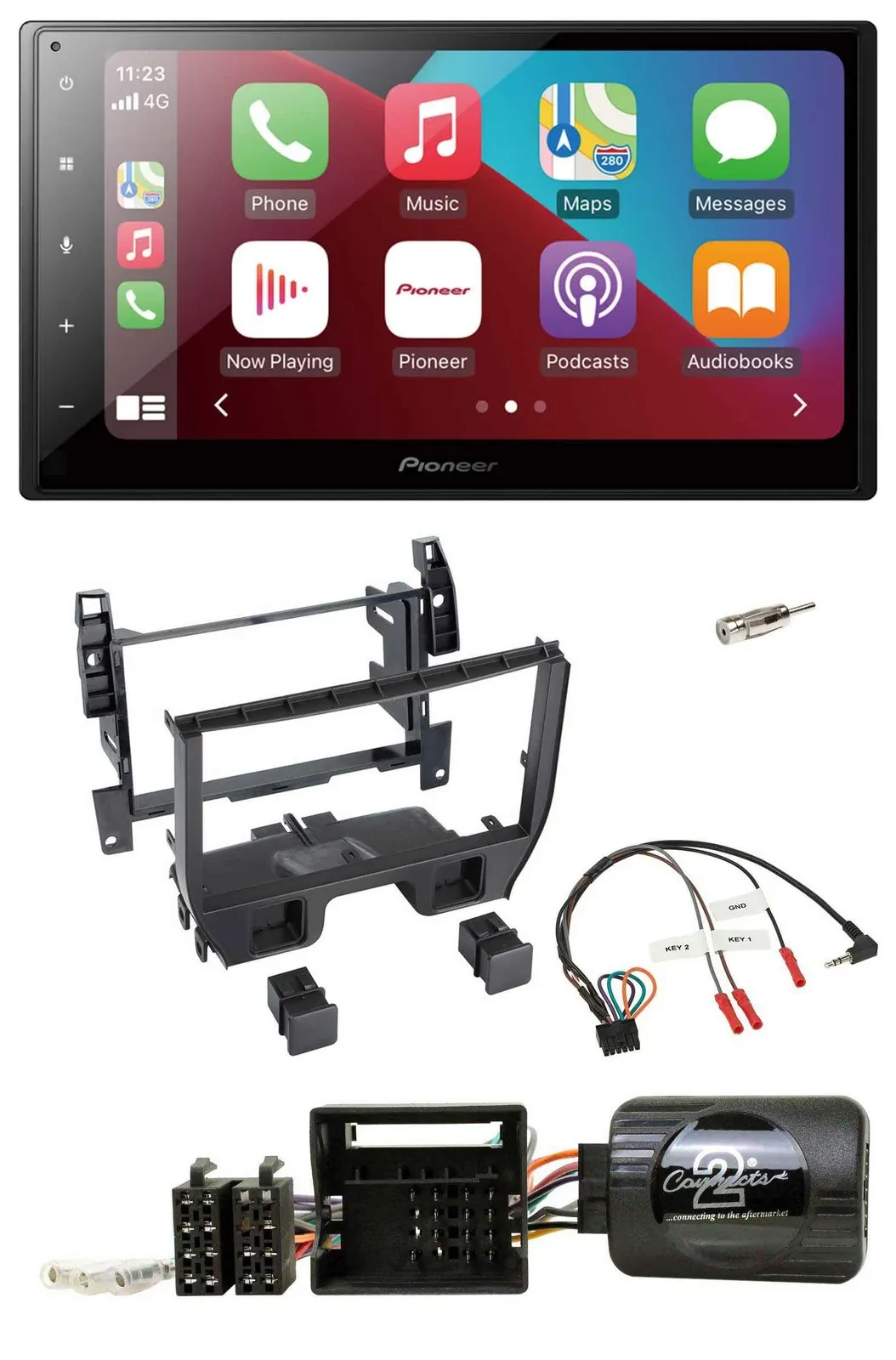 Pioneer USB Lenkrad DAB 2DIN Bluetooth Autoradio für Citroen C3 2010-2014