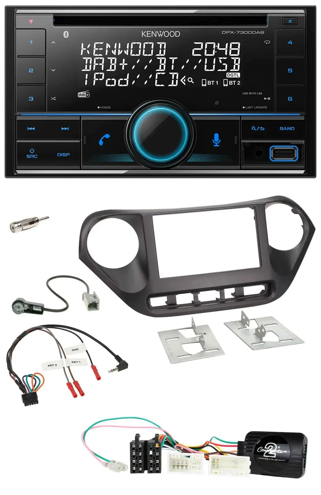 Автомагнитола для Hyundai i10 (с 2014) Kenwood 2 DIN CD DAB USB Bluetooth