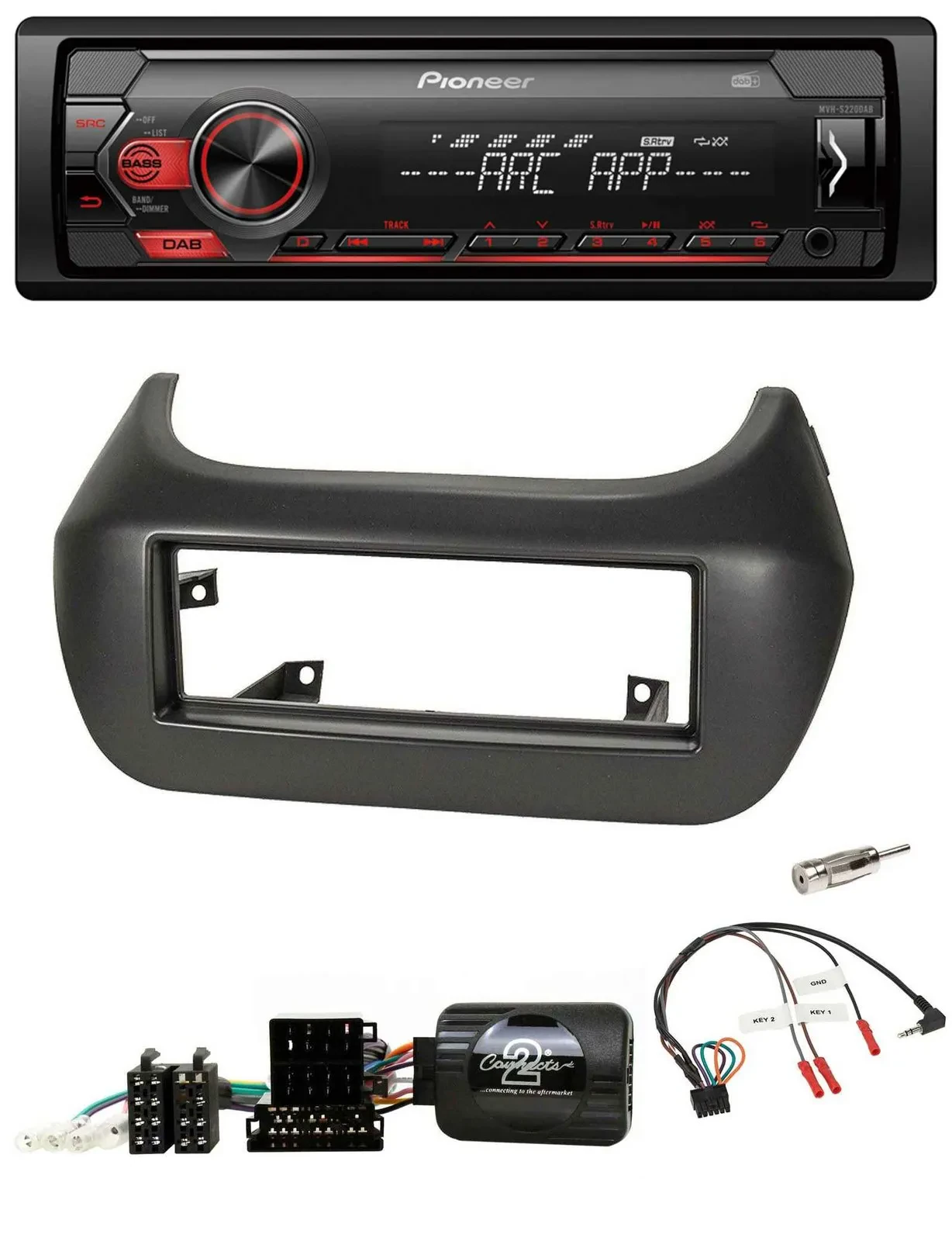 Pioneer DAB 1DIN MP3 Lenkrad USB Autoradio für Fiat Fiorino Citroen Nemo Peugeot