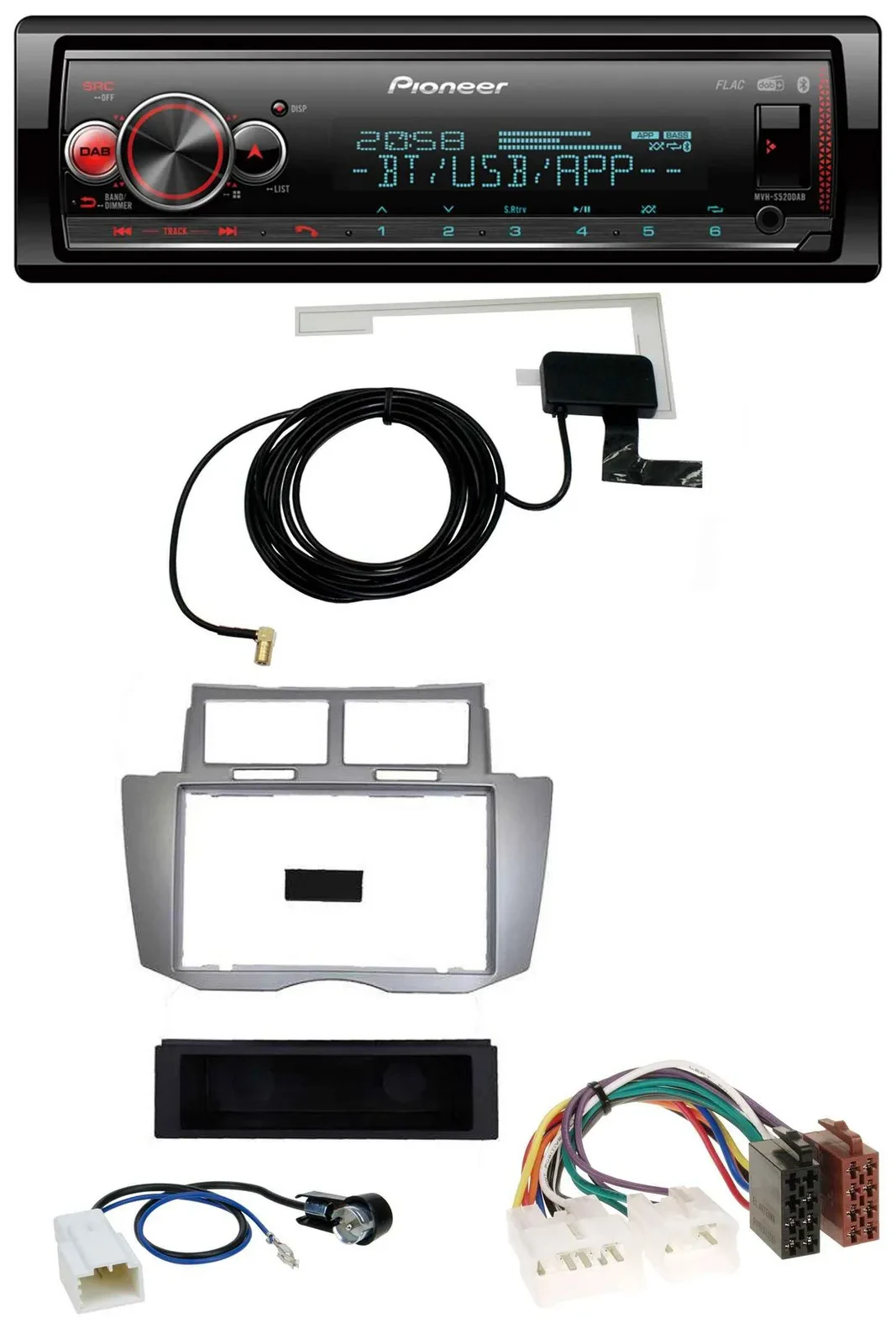 Pioneer Bluetooth DAB USB MP3 Autoradio für Toyota Yaris (2007-2011)