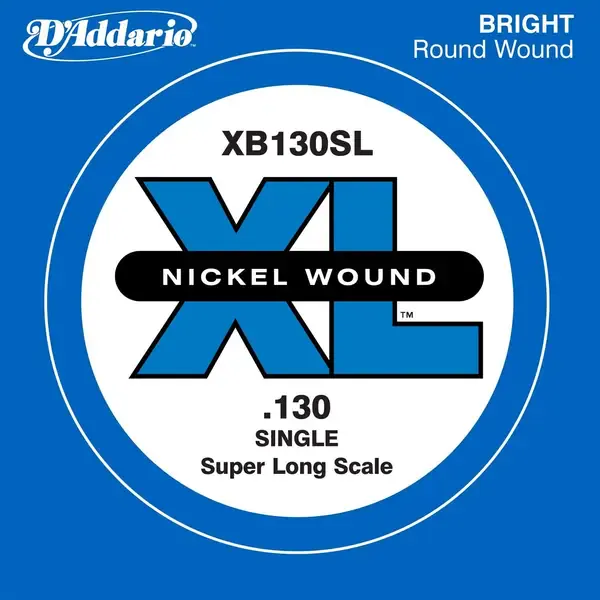 Струна для бас-гитары D'Addario EXPXB130SL, сталь никелированная, круглая оплетка, калибр 130