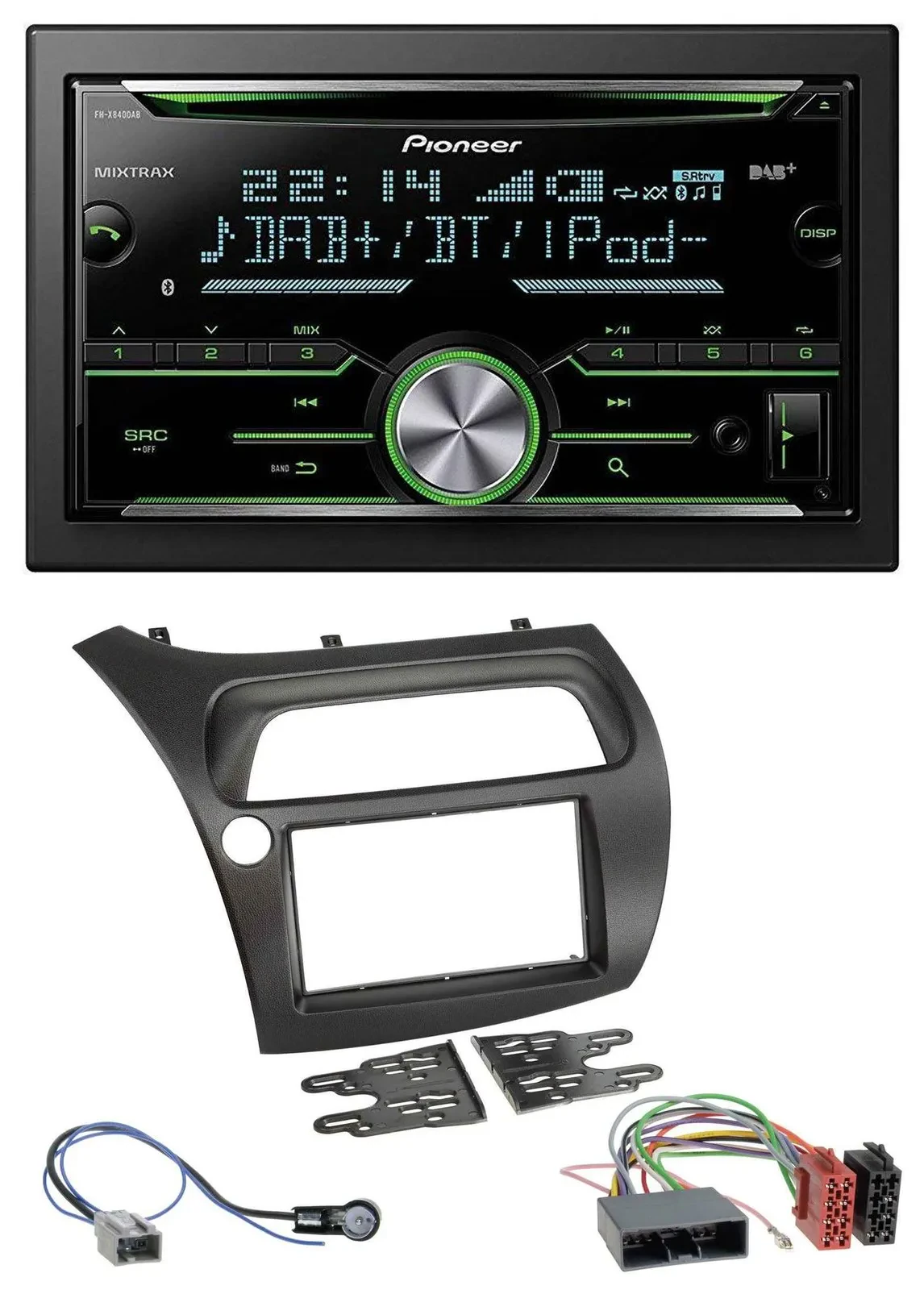 Автомагнитола для Honda Civic (2006–2012) Pioneer 2-DIN, Bluetooth, DAB, USB, CD, MP3
