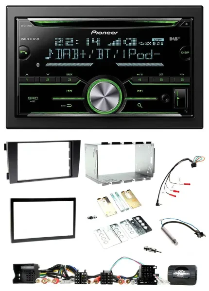 Pioneer Bluetooth Lenkrad DAB 2DIN USB CD Autoradio für Audi A6 C5 2001-2004 Akt