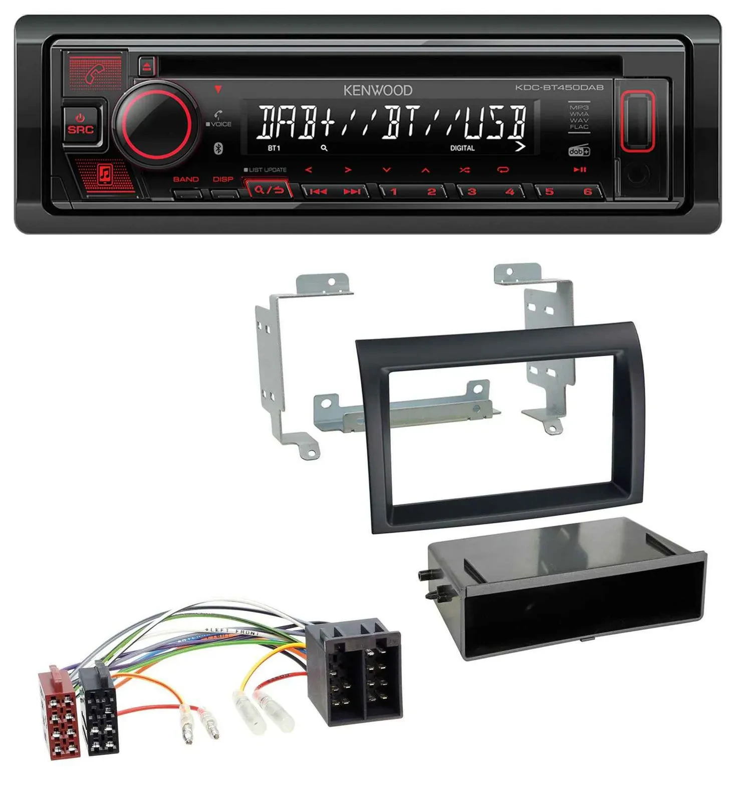 Автомагнитола Kenwood CD/USB/Bluetooth/DAB для Citroen Jumper/Fiat Ducato (2006–2011)